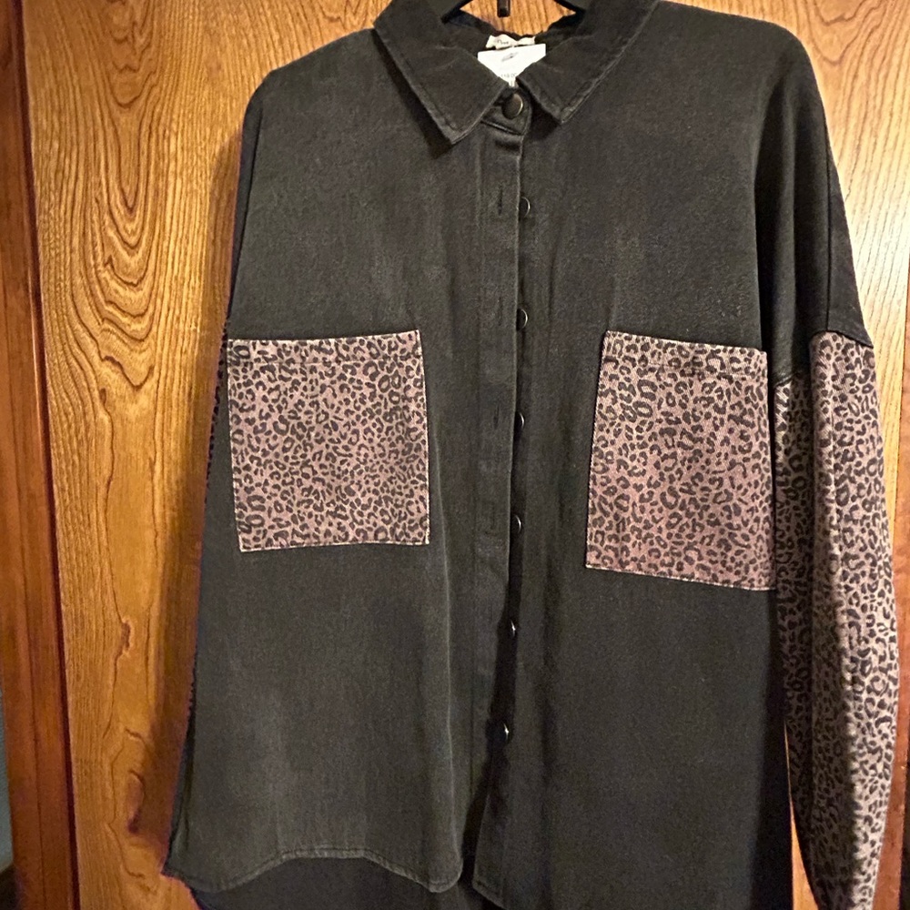 POL Black Denim Shirt/Jacket with Unique Details